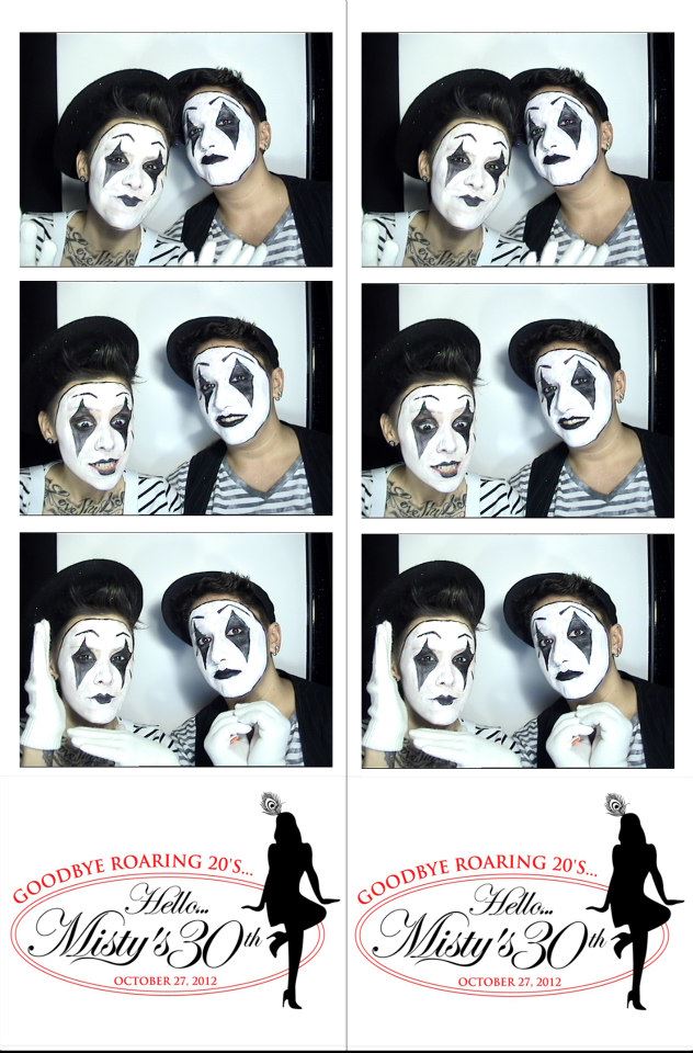 Photo booth strips featuring mimes