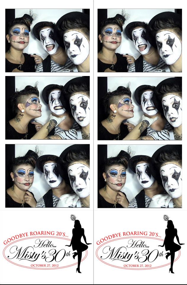 Photo booth strips featuring mimes.