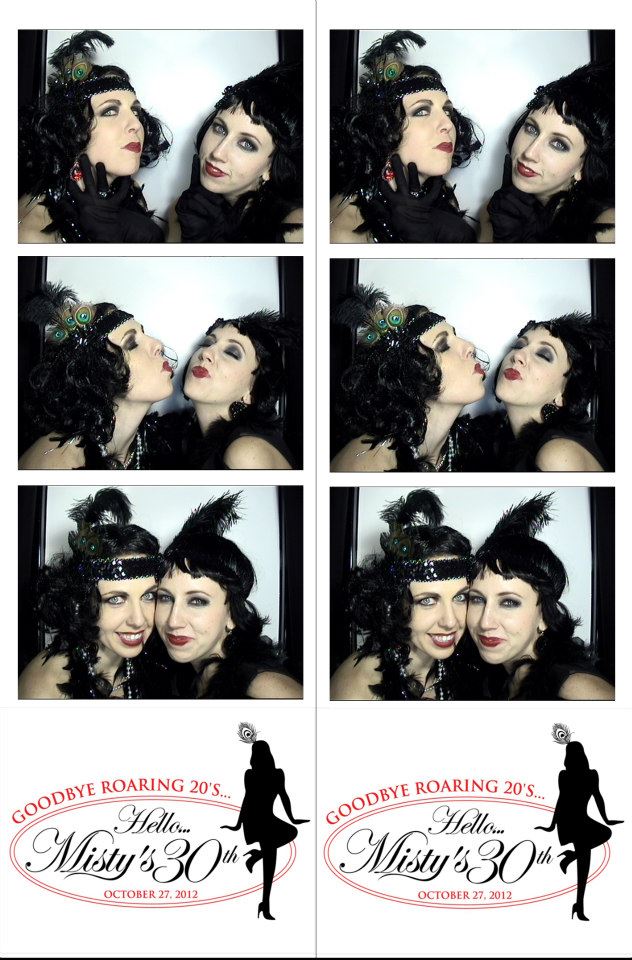 Photo booth strips from a Roaring 20s themed party