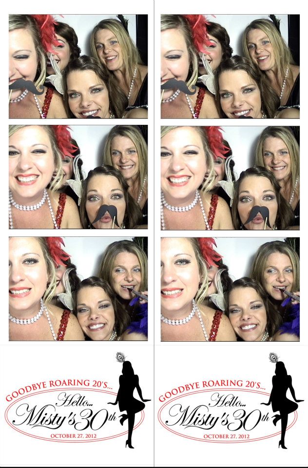 Photo booth strips from a Roaring 20s themed party