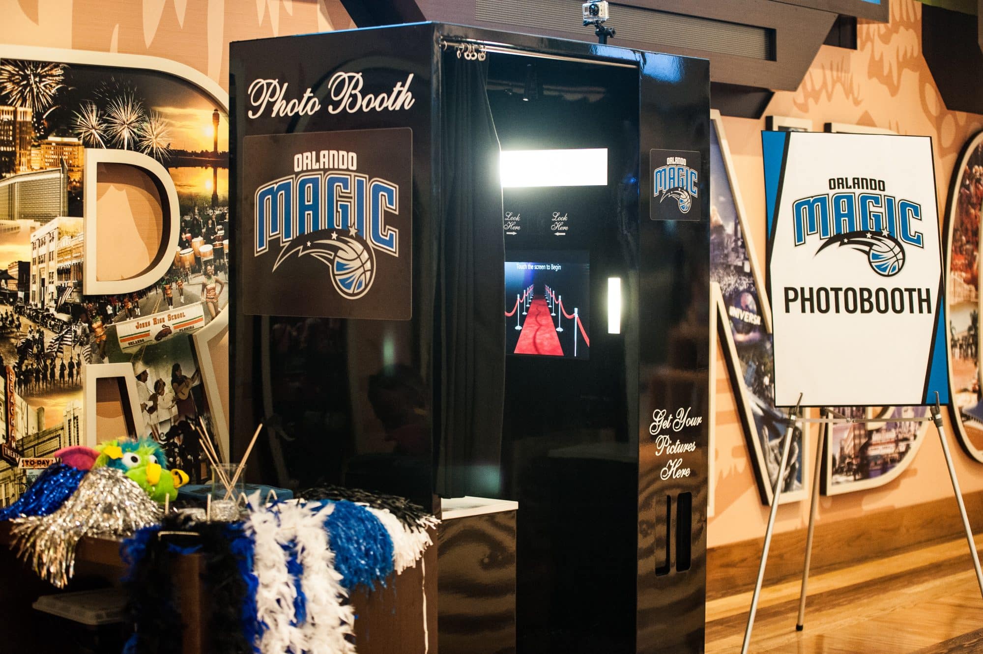 photo booth with Orlando Magic logo