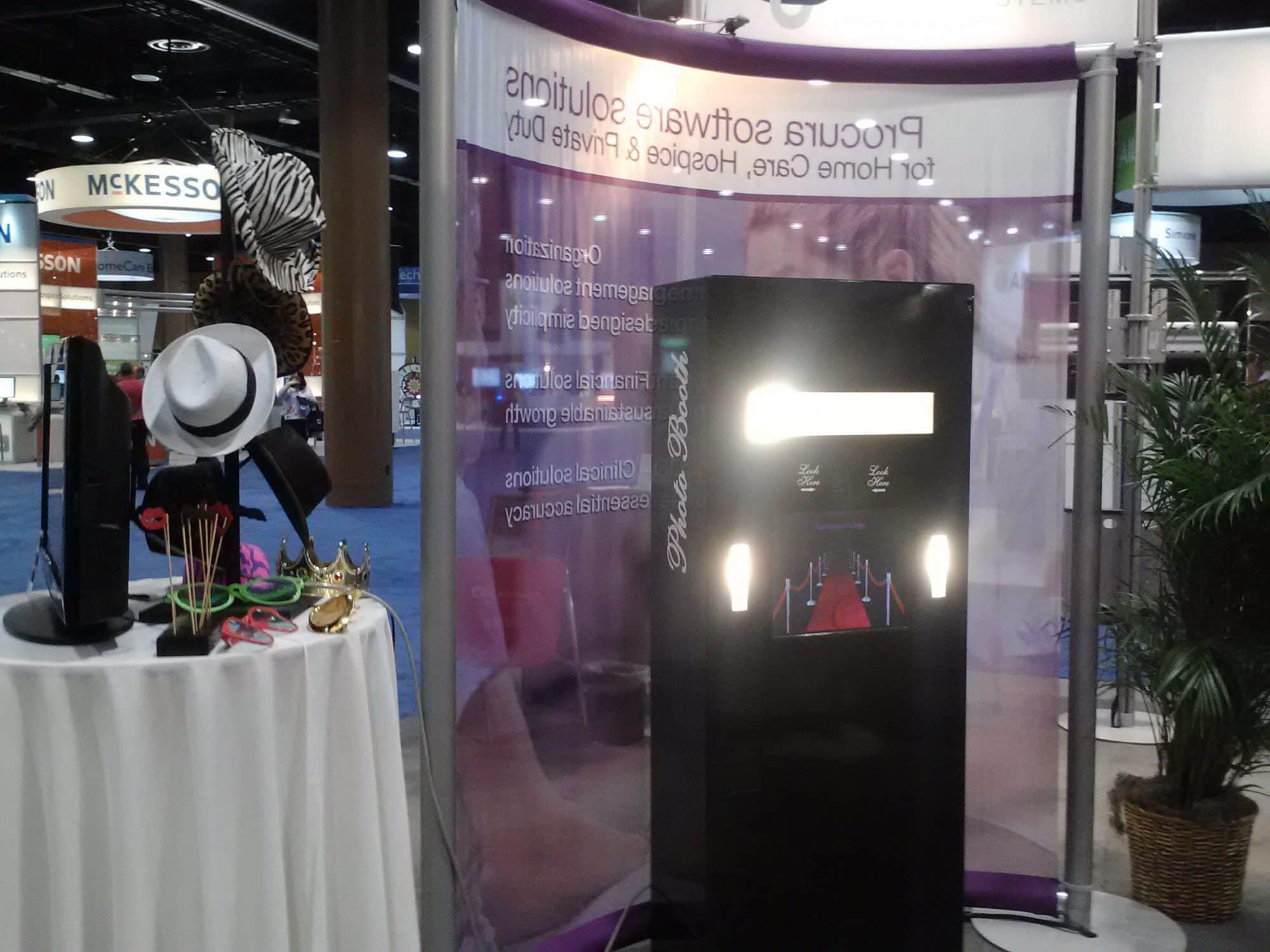 open air photo booth at trade show