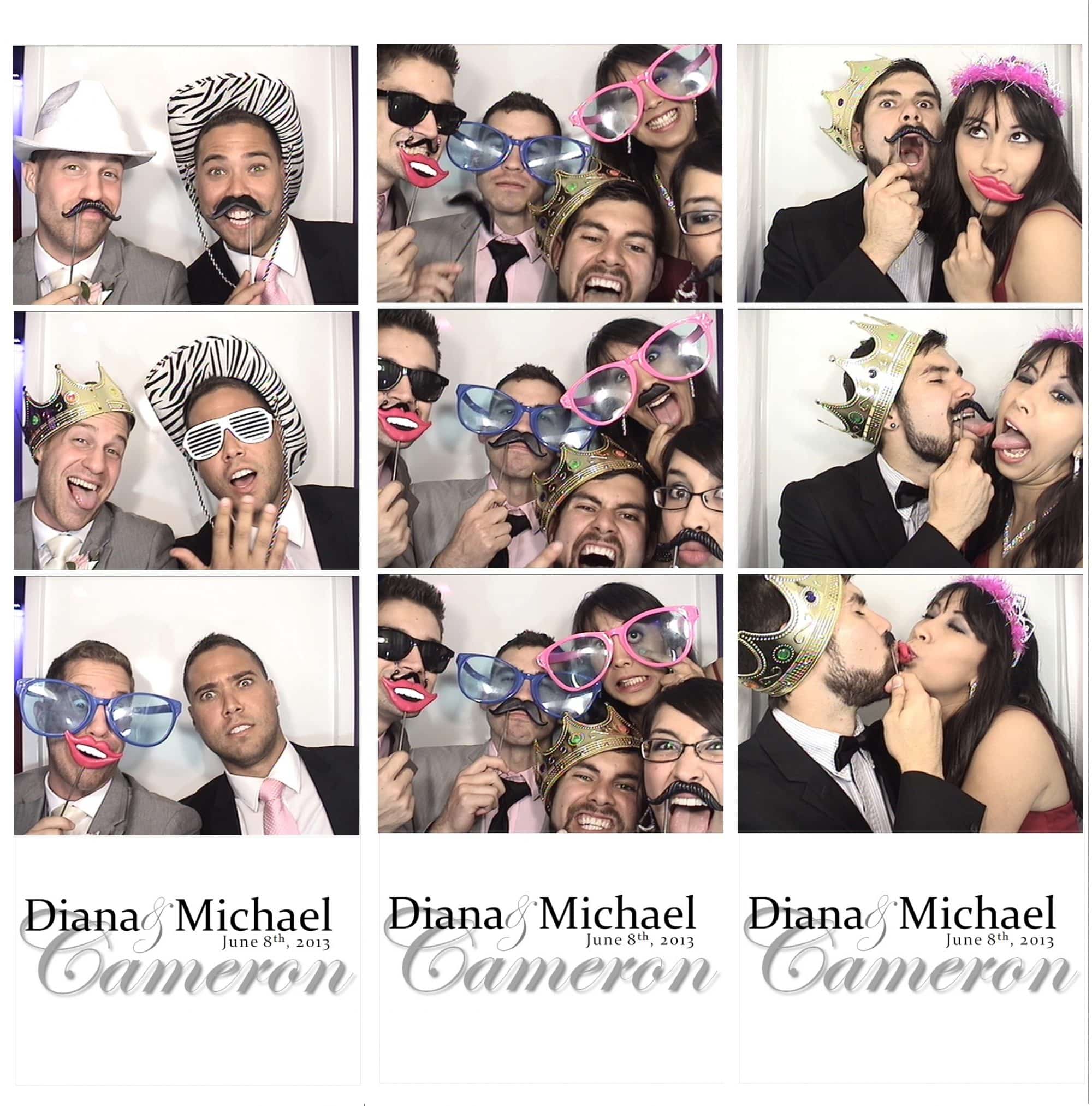 diana + michael wedding at heaven event center playing in photobooth