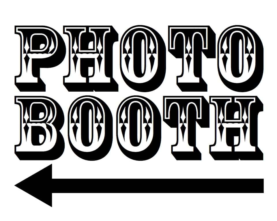 photo booth printable with left arrow