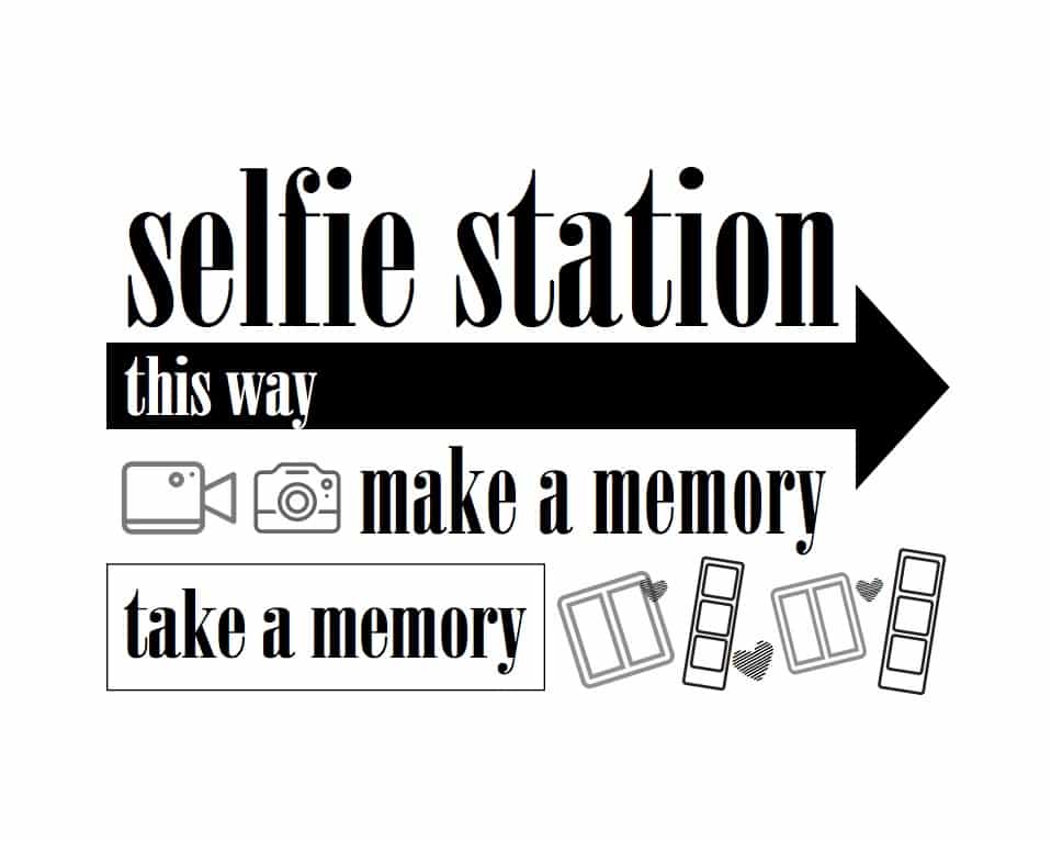 selfie station photo booth printable sign