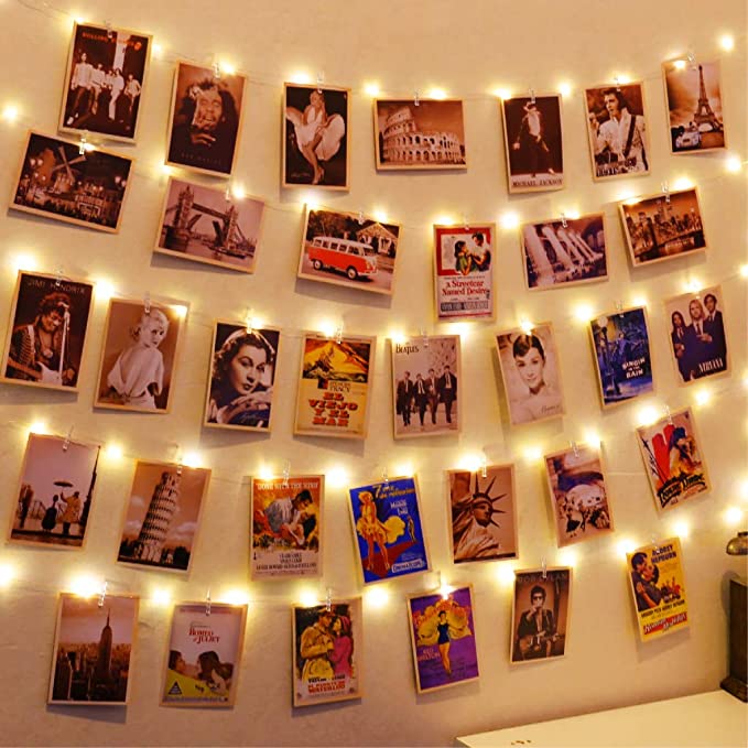 photo clip banner with lights