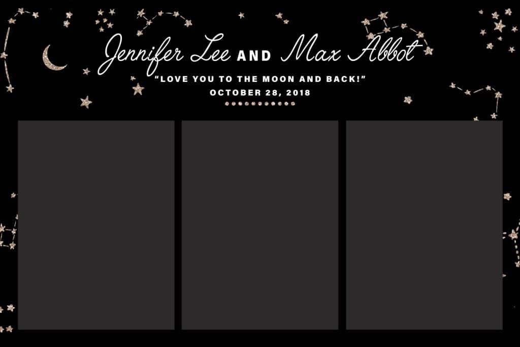 photo booth print layout with constellation background