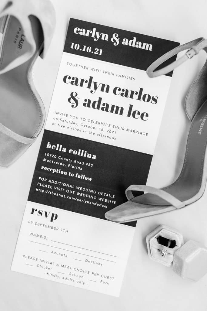 Carlyn and Adam Lee wedding invitation