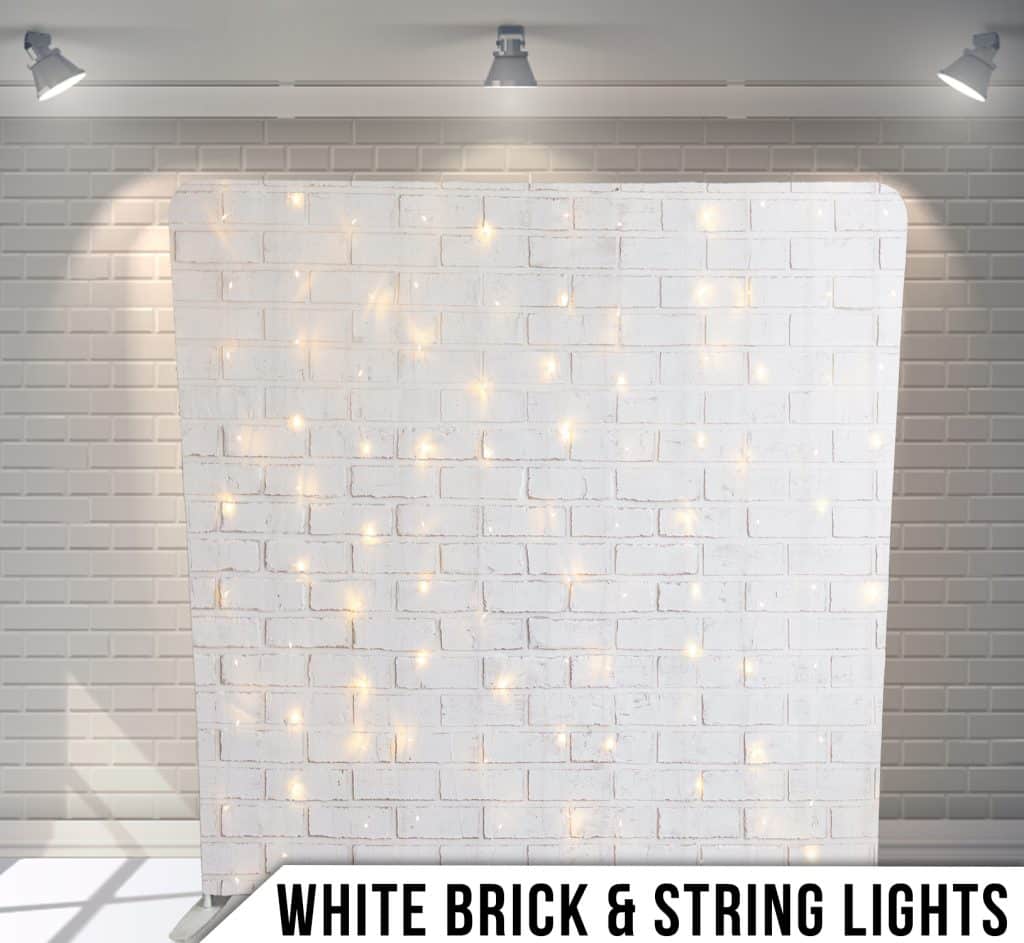 White brick photo booth backdrop