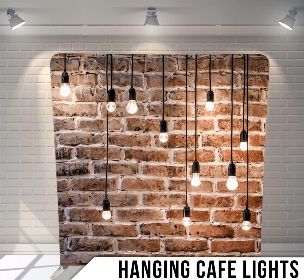 Cafe lights photo booth backdrop