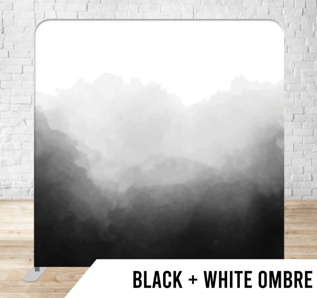 black and white ombre photo booth backdrop